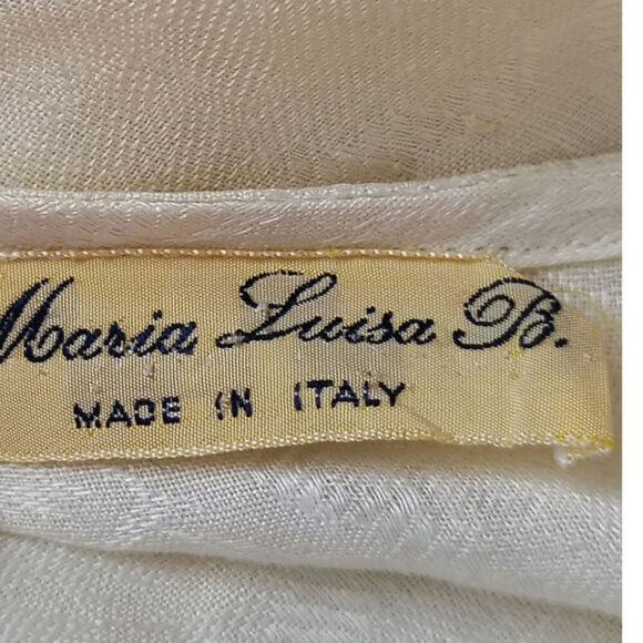 Maria Louisa B Italy Linen Boxy Top Ecru Women's Size - Picture 3 of 3